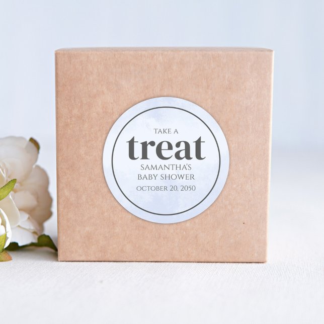 Adesivo Redondo Whimsical Light Blue Water Summer Piscina Trechos (Criador carregado)