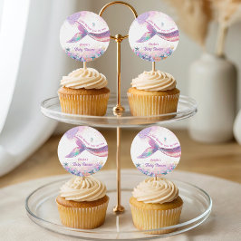 Adesivo Redondo Whimsical Pastel Mermaid Undersea Girl