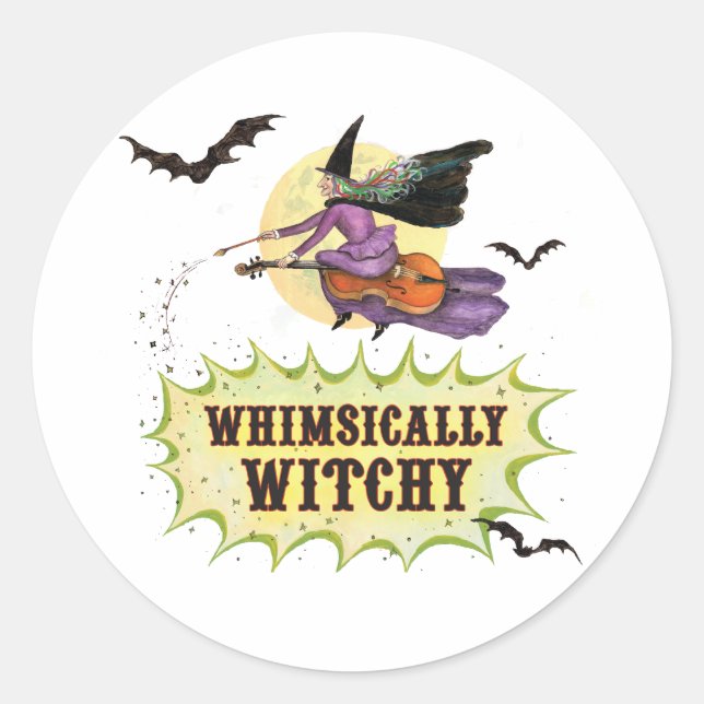 Adesivo Redondo Whimsically Witchy Sticker (Frente)