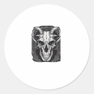 Adesivo Redondo Whimsigoth Skull Gótica Design Clássica