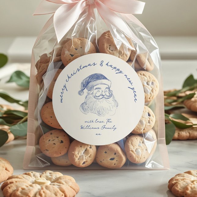 Adesivo Redondo Whimsscribble Papai Noel Feliz Natal (Criador carregado)