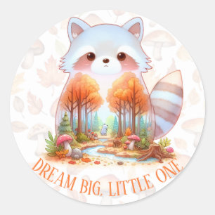 Adesivo Redondo Whimsy Wilderness Critters - Raccoon -
