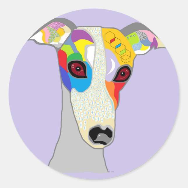 ADESIVO REDONDO WHIPPET (Frente)