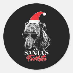 Adesivo Redondo Whippet Santas favorita Engraçado Natal
