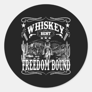 Adesivo Redondo Whiskey americano torceu a liberdade