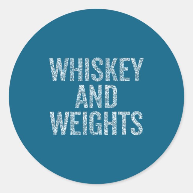 Adesivo Redondo Whiskey And Weights No Carbs Funny Gym Slogan  (Frente)
