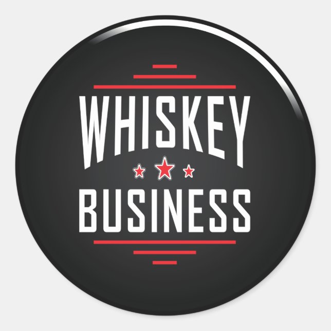 Adesivo Redondo Whiskey Business Classic Round Sticker (Frente)