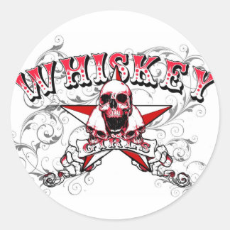 Adesivo Redondo Whiskey Girls Skulls Sticker