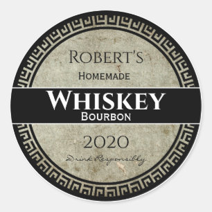 Adesivo Redondo Whiskey personalizado caseiro