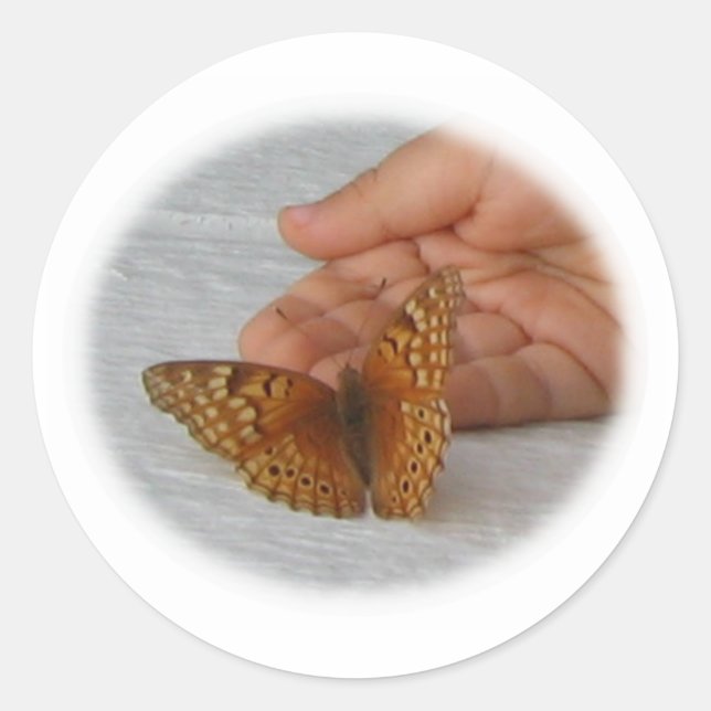 Adesivo Redondo Whisperer da Borboleta (Frente)