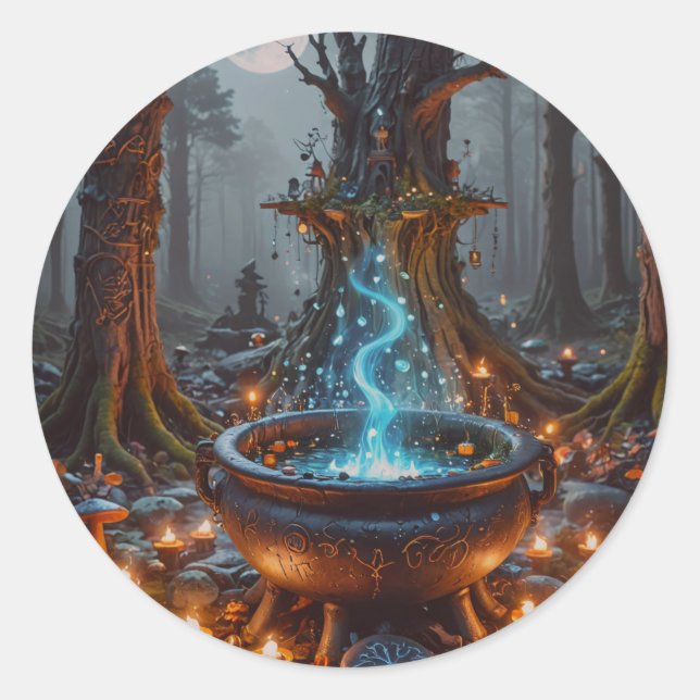 Adesivo Redondo Whispers of Magic Beneath the Moon (Frente)