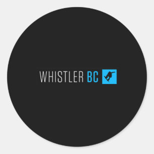 Adesivo Redondo Whistler British Columbia Snowboard Type