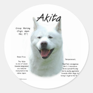 Adesivo Redondo White Akita