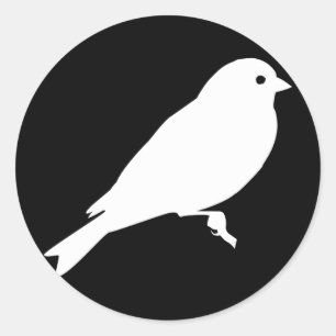 Adesivo Redondo White American Goldfinch Silhouette