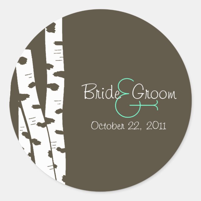 Adesivo Redondo White Birch Trees (Frente)