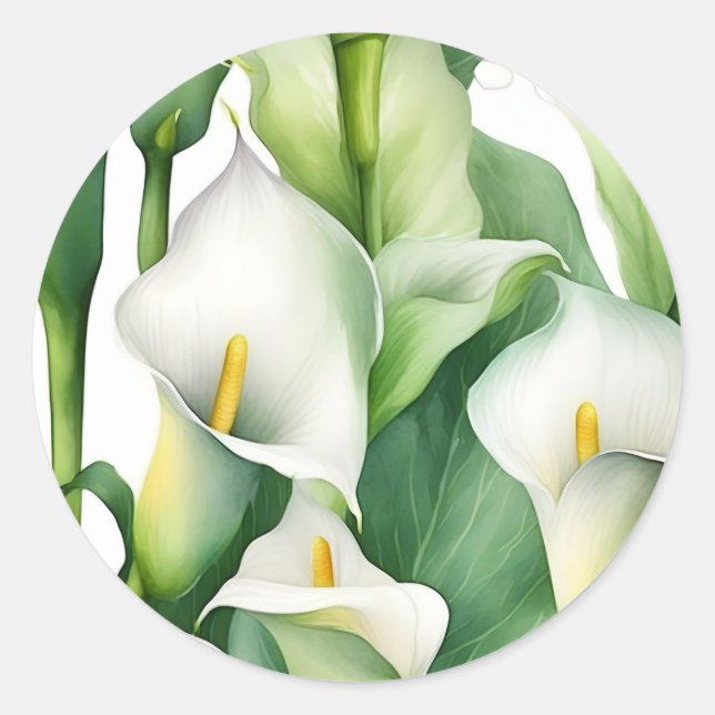 Adesivo Redondo White Calla Lily Nature (Frente)