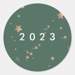 Adesivo Redondo White Christmas das estrelas modernas - feliz ano 
