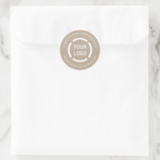 Adesivo Redondo White company logo thank you kraft stickers