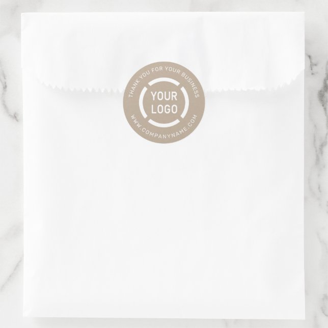 Adesivo Redondo White company logo thank you kraft stickers (Bolsa)