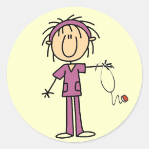 Adesivo Redondo White Female Stick Figura T-shirts e presentes