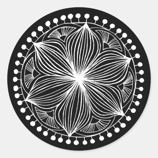 Adesivo Redondo White Frankie Mandala (Frente)