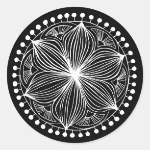 Adesivo Redondo White Frankie Mandala Sticker