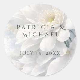 Adesivo Redondo White Ivory Quiet Luxury Romantic Elegant Wedding 