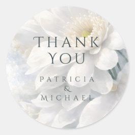 Adesivo Redondo White Ivory Quiet Luxury Romantic Elegant Wedding 