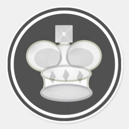 Adesivo Redondo White King Chess Piece