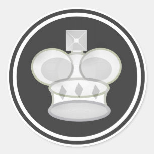 Adesivo Redondo White King Chess Piece