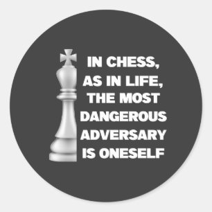 Adesivo Redondo White King Chess Piece Wisdom Power Estratégia