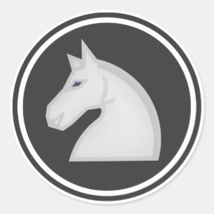 Adesivo Redondo White Knight Chess Piece