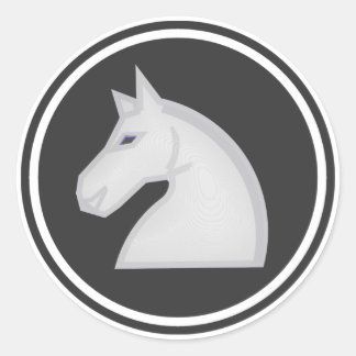 Adesivo Redondo White Knight Chess Piece