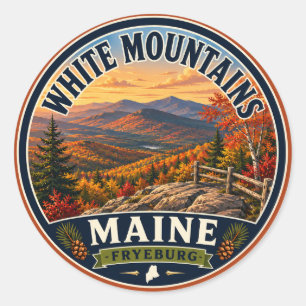 Adesivo Redondo White Mountains Fryeburg Maine