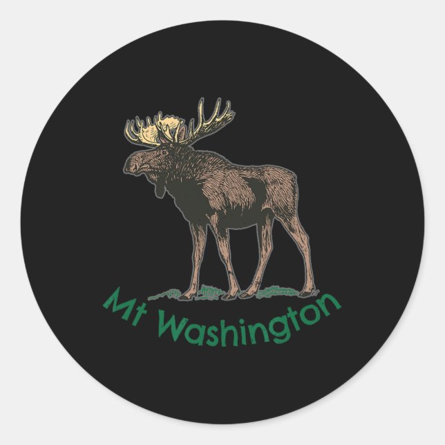 Adesivo Redondo White Mountains Mt Washington New Hampshire Moose  (Frente)