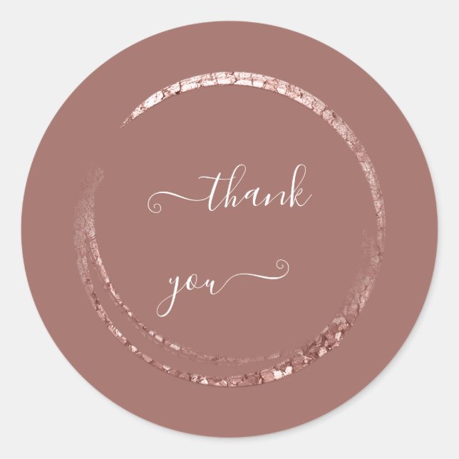 Adesivo Redondo White Obrigado Rosa White Powder (Frente)