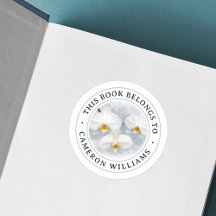 White orchid phalaenopsis painting book label