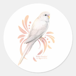 Adesivo Redondo White Parakeet