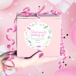 Adesivo Redondo White Pastel Butterfly Girl’s Garden Favor Label