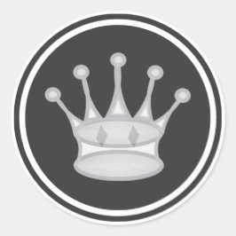 Adesivo Redondo White Queen Chess Piece