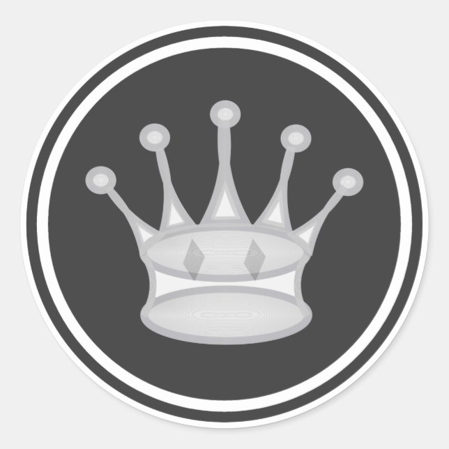 Adesivo Redondo White Queen Chess Piece (Frente)