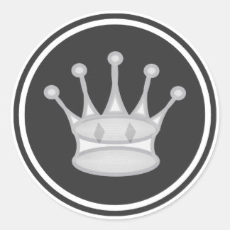 Adesivo Redondo White Queen Chess Piece