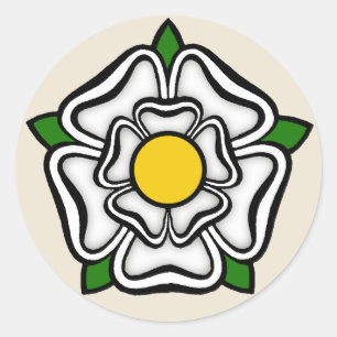 Adesivo Redondo White Rose de York, Inglaterra Emblem of Royalty