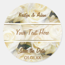 Adesivo Redondo White Rose Elegance