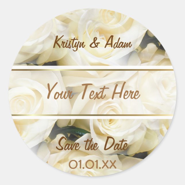 Adesivo Redondo White Rose Elegance (Frente)