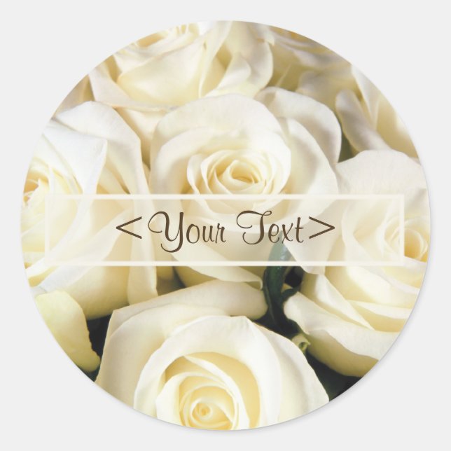 Adesivo Redondo White Rose Elegance (Frente)