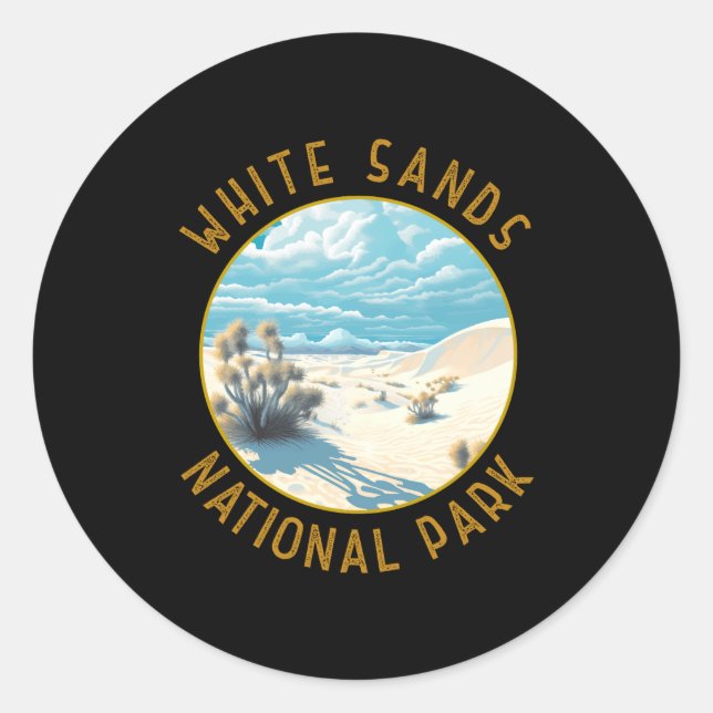 Adesivo Redondo White Sands National Park Distressed Circle  (Frente)