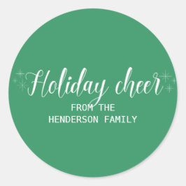 Adesivo Redondo White Script Holiday Cheer