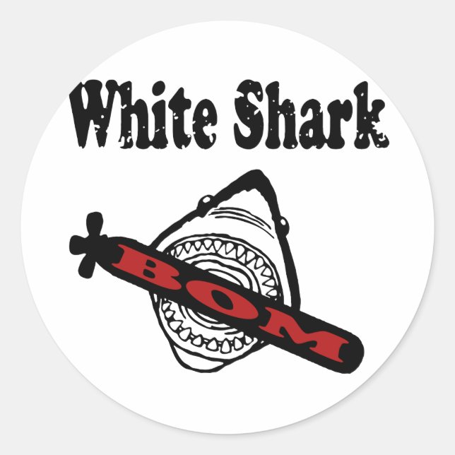 Adesivo Redondo White Shark (Frente)