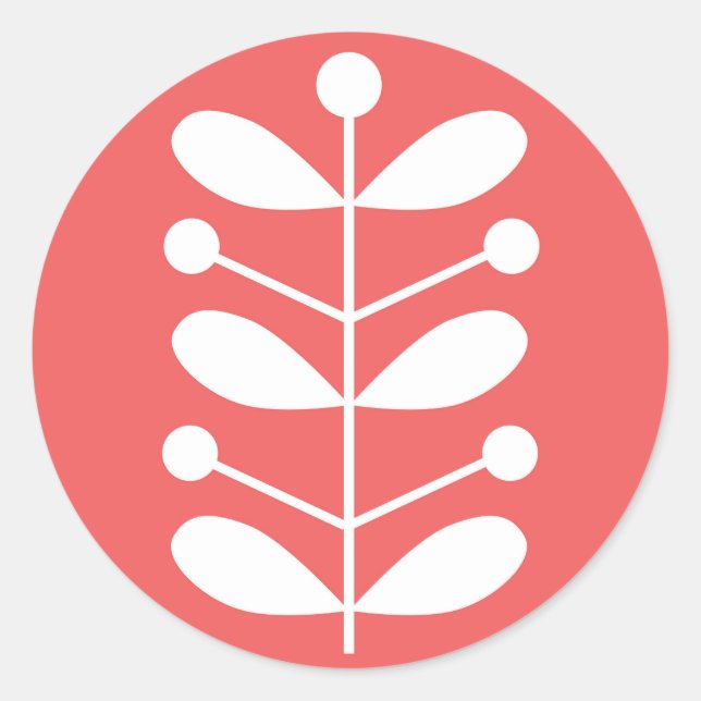 Adesivo Redondo White Stems (Frente)